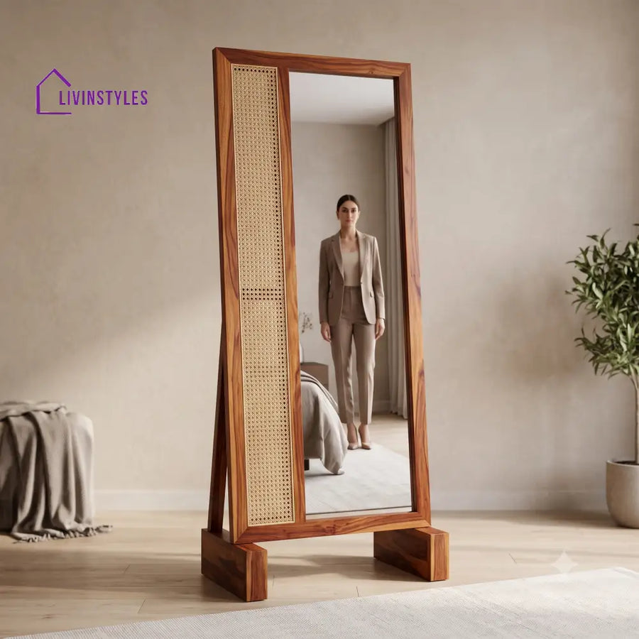 Charitha Wooden Full Length Mirror for Bedroom & Living Room