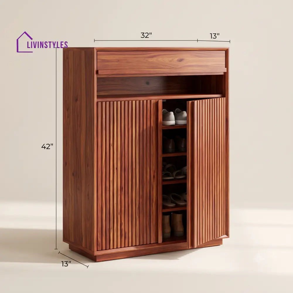 Charitha Wooden Shoe Rack for Home | Shoe Cabinet