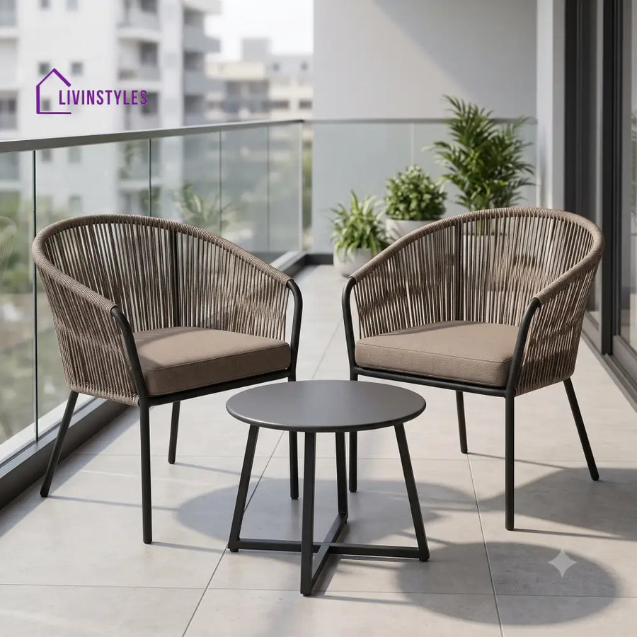 Charlize Outdoor Set 2 Chairs and 1 Table | Balcony Furniture Set