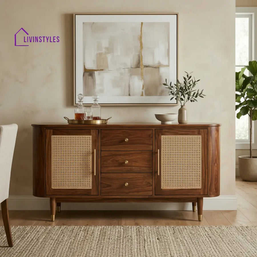 Charlotte Sheesham Wood Cabinet and Sideboard (Honey Finish)