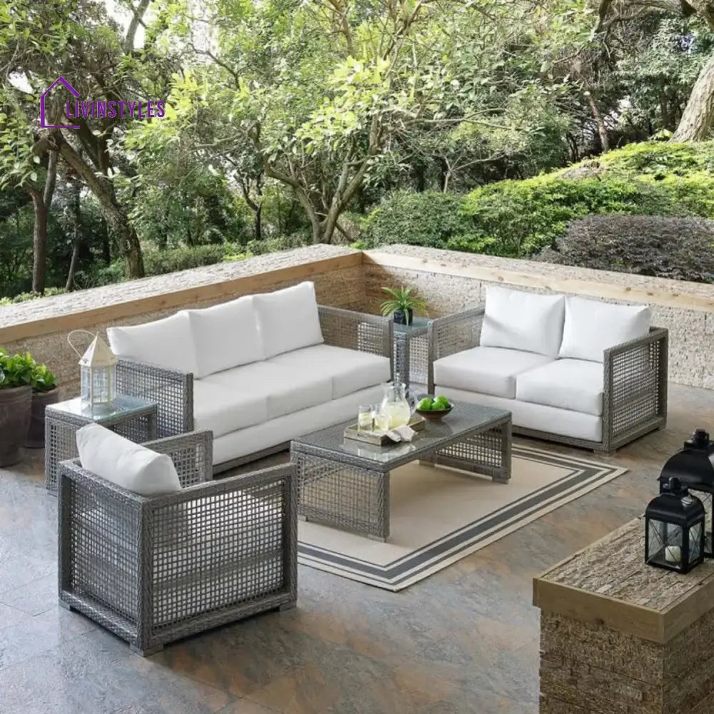 Charmi Outdoor Wicker Woven 6 Pieces Sectional Patio Furniture Set - Sofa Set