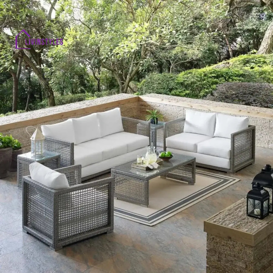 Charmi Outdoor Wicker Woven 6 Pieces Sectional Patio Furniture Set - Sofa Set