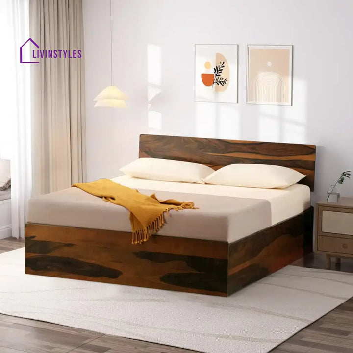 Darshan Sheesham Solid Wood Storage Beds Queen / Teak Bedroom Furniture Sets