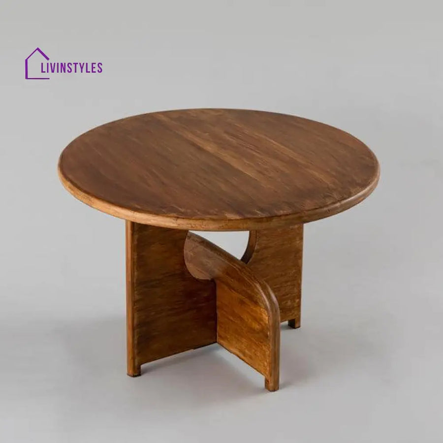 Charu Vintage Wooden Coffee Table | Round Center For Living Room & Home