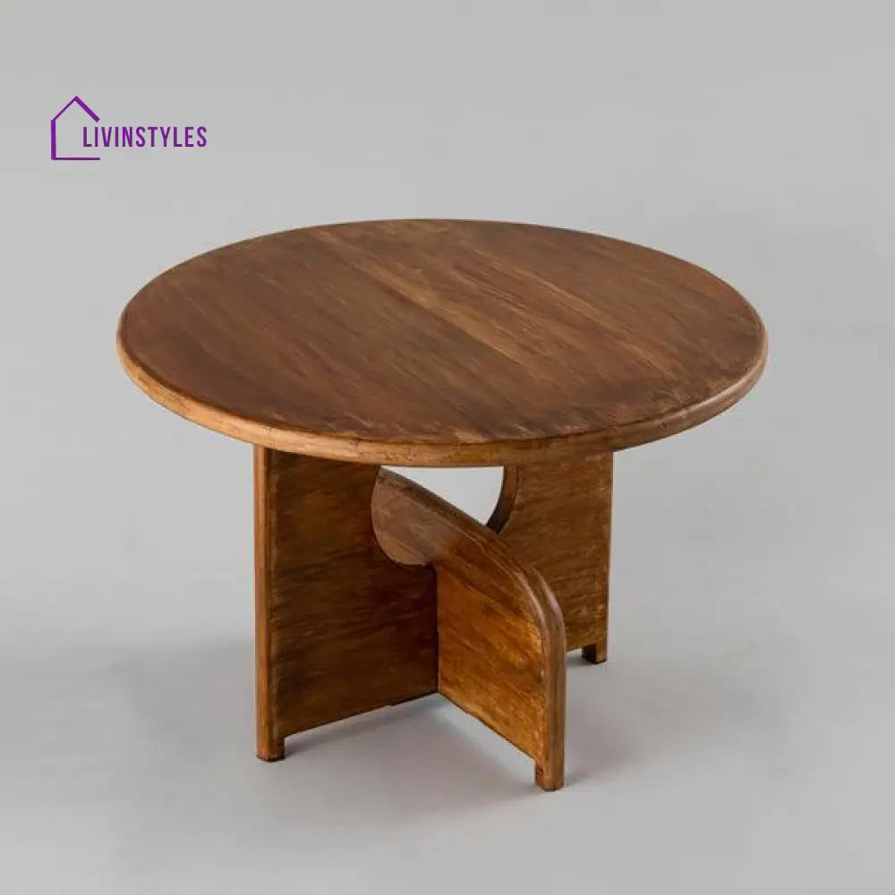 Charu Vintage Wooden Coffee Table | Round Center For Living Room & Home