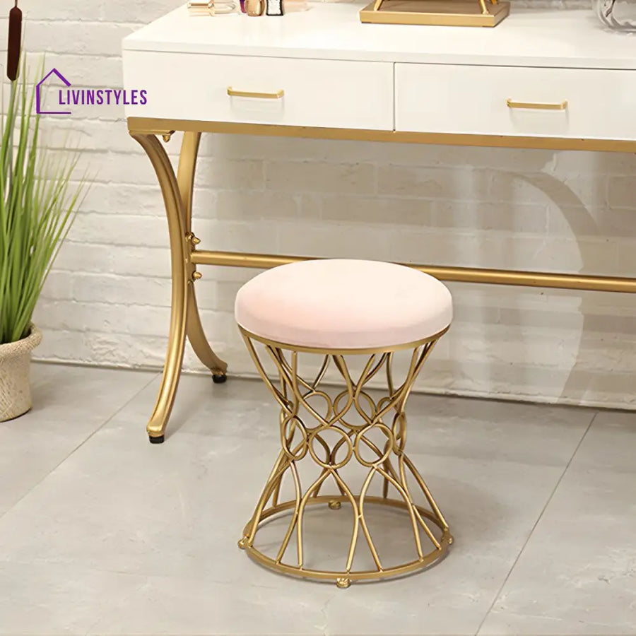 Charulata Living Room Ottoman | Velvet Fabric
