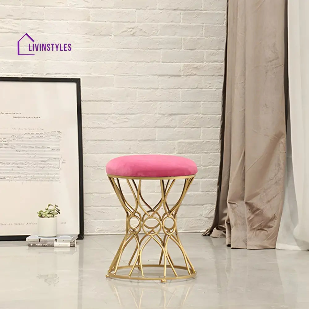 Charulata Living Room Ottoman | Velvet Fabric