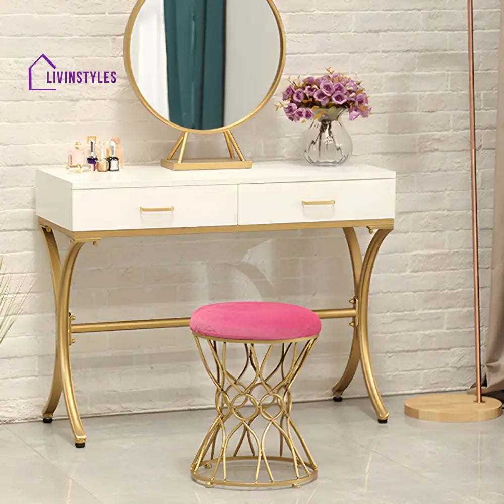 Charulata Living Room Ottoman | Velvet Fabric