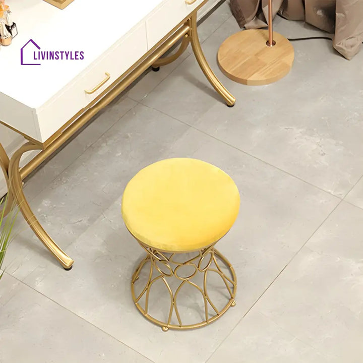 Charulata Living Room Ottoman | Velvet Fabric