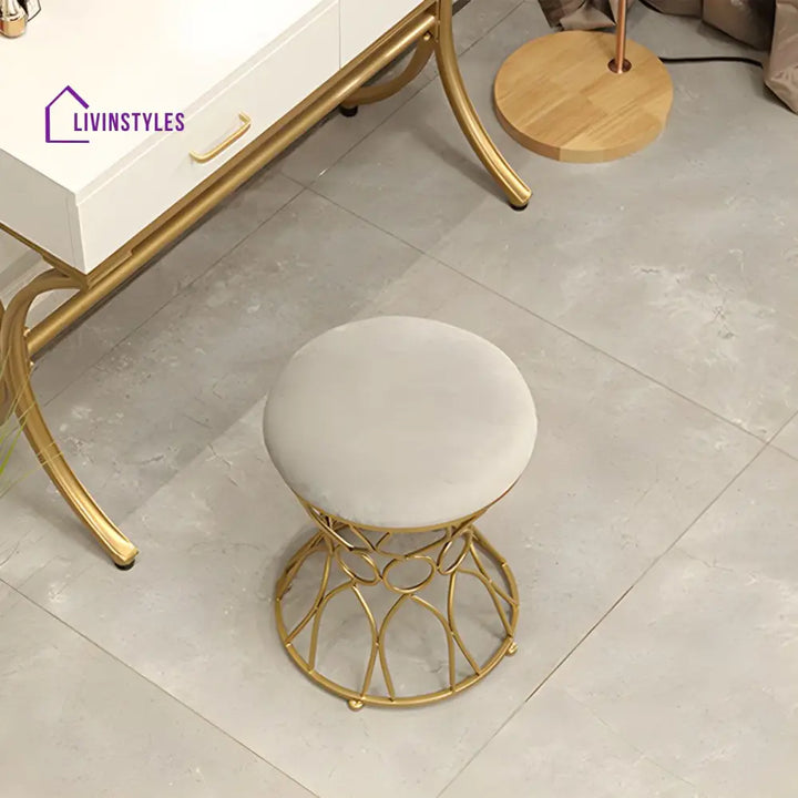 Charulata Living Room Ottoman | Velvet Fabric