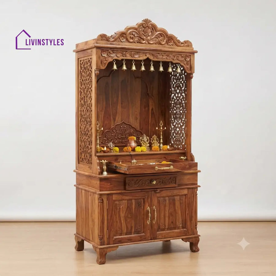 Charvi Premium Solid Wood Home Temple | Pooja Mandir for Home