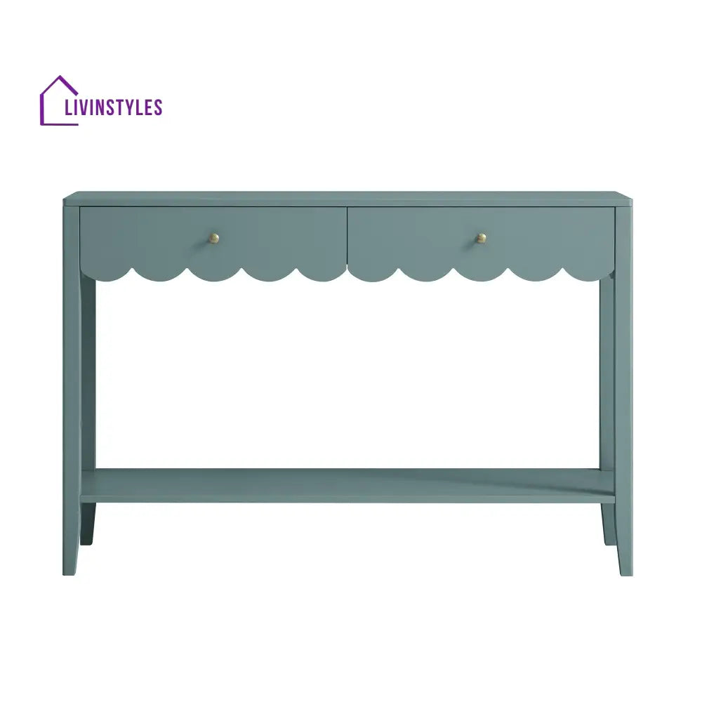 Henley Scalloped Edge Console Table Blue Spruce Console Tables