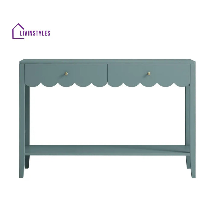 Henley Scalloped Edge Console Table Blue Spruce Console Tables