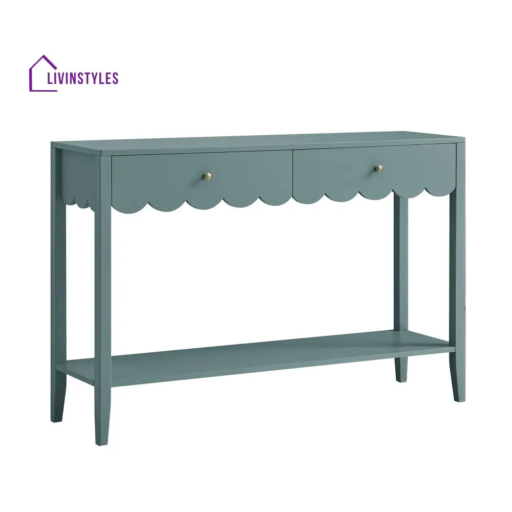 Henley Scalloped Edge Console Table Blue Spruce Console Tables