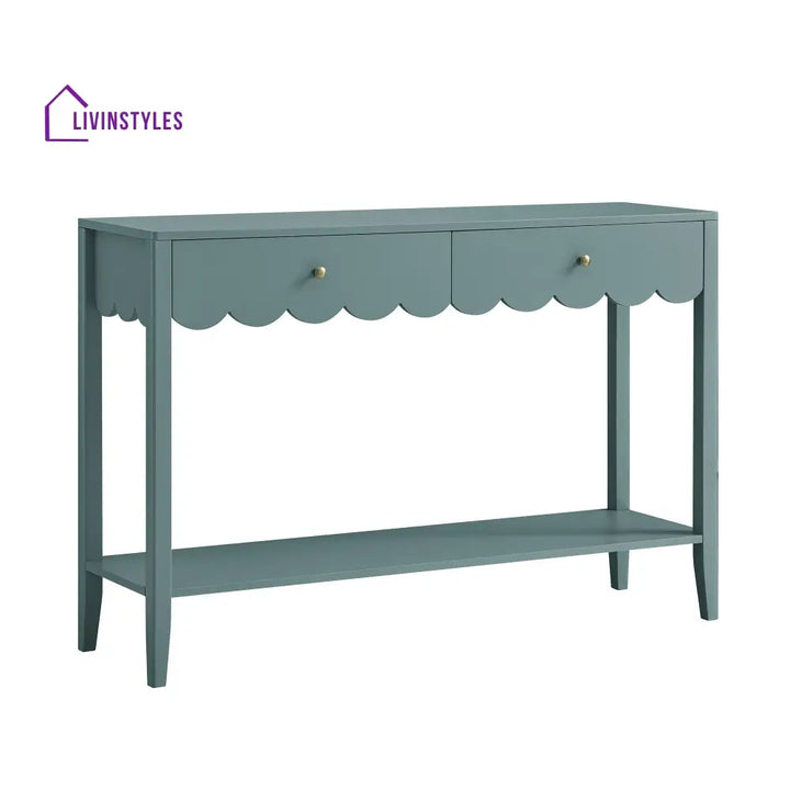 Henley Scalloped Edge Console Table Blue Spruce Console Tables