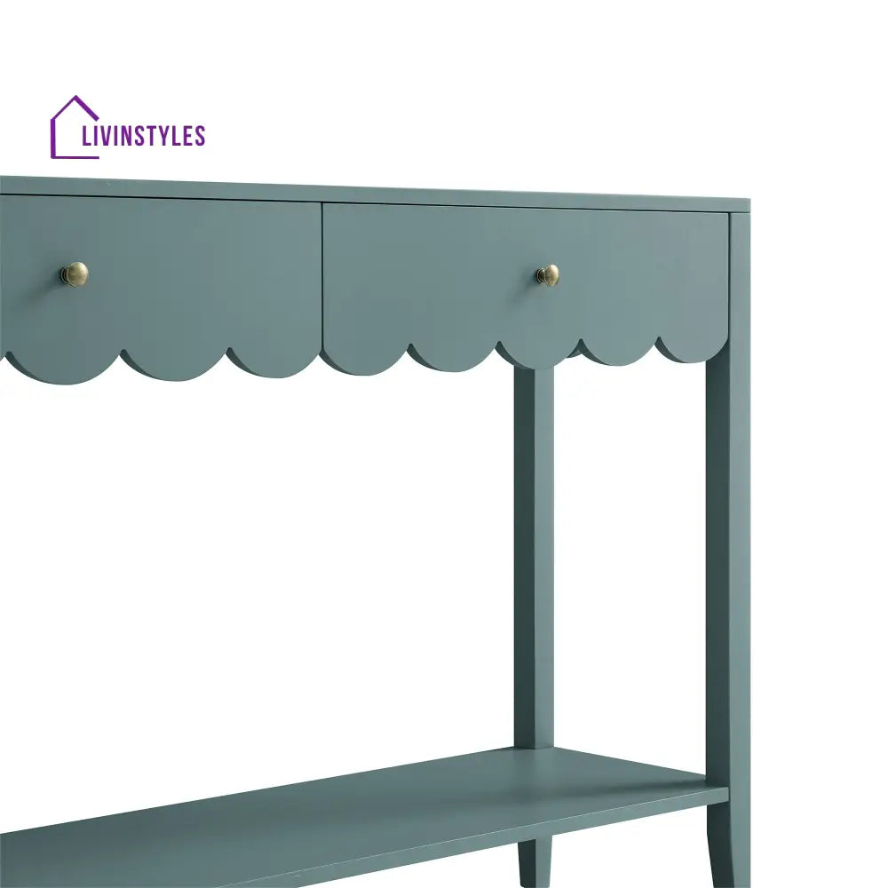 Henley Scalloped Edge Console Table Blue Spruce Console Tables