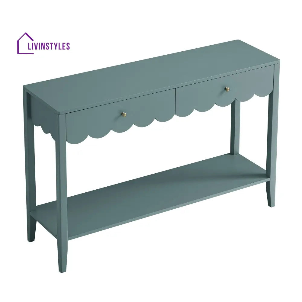 Henley Scalloped Edge Console Table Blue Spruce Console Tables