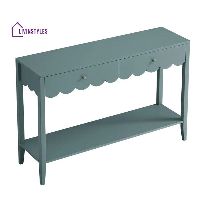 Henley Scalloped Edge Console Table Blue Spruce Console Tables