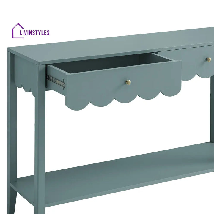 Henley Scalloped Edge Console Table Blue Spruce Console Tables