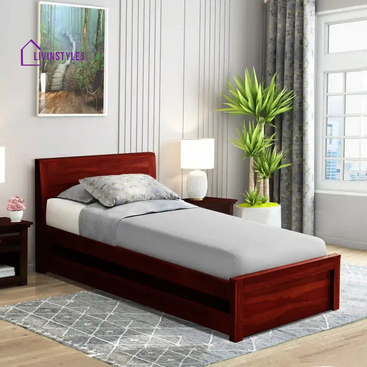 Acro Solid Sheesham Wood Single Bed Honey Bedroom Furniture Sets