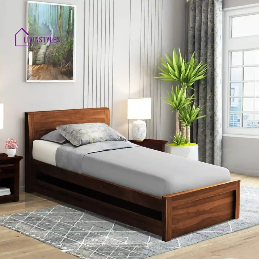 Acro Solid Sheesham Wood Single Bed Teak Bedroom Furniture Sets
