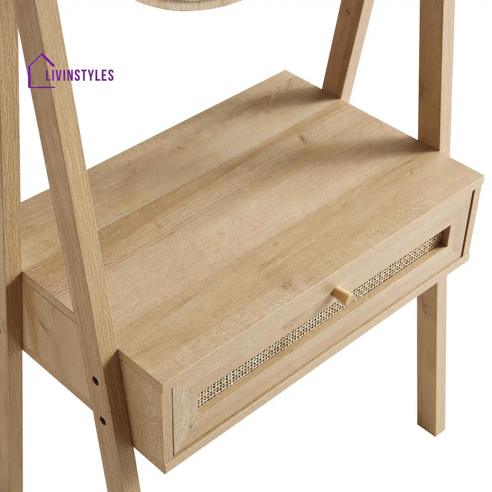 Frances Woven Rattan Standing Dressing Table with Mirror Natural Dressing Tables