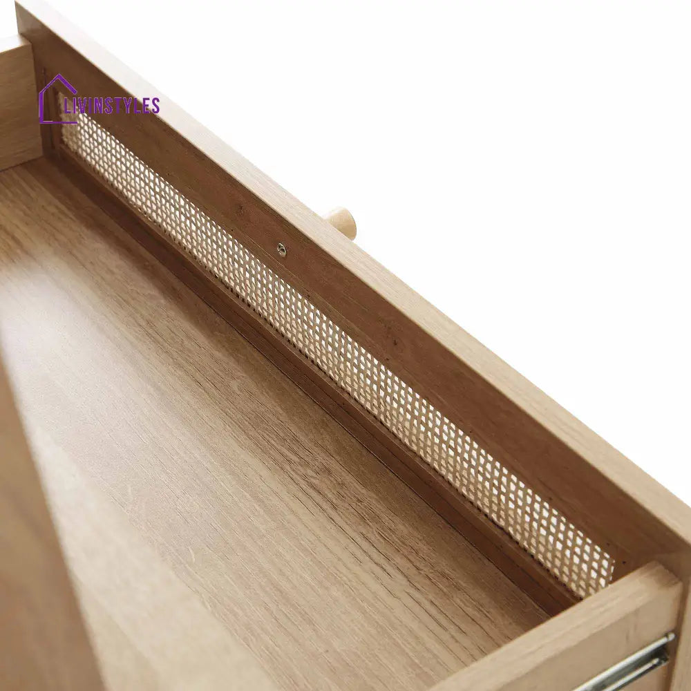 Frances Woven Rattan Standing Dressing Table with Mirror Natural Dressing Tables