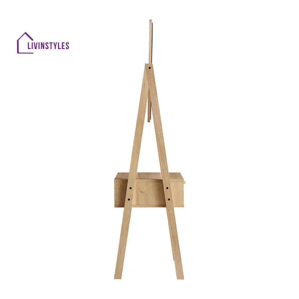 Frances Woven Rattan Standing Dressing Table with Mirror Natural Dressing Tables