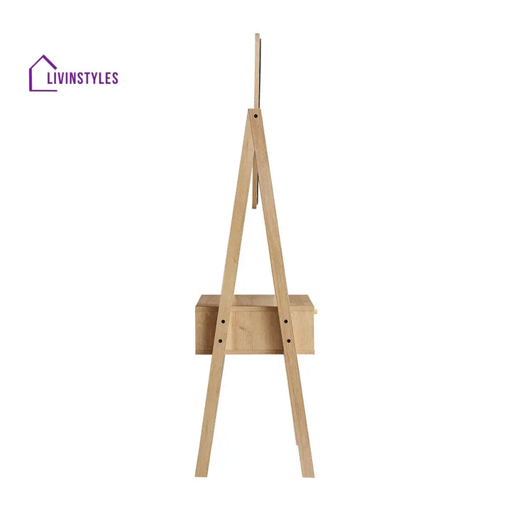 Frances Woven Rattan Standing Dressing Table with Mirror Natural Dressing Tables