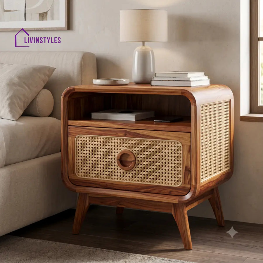 Chebet Premium Wooden Bedside Table | Side Table for Bedroom