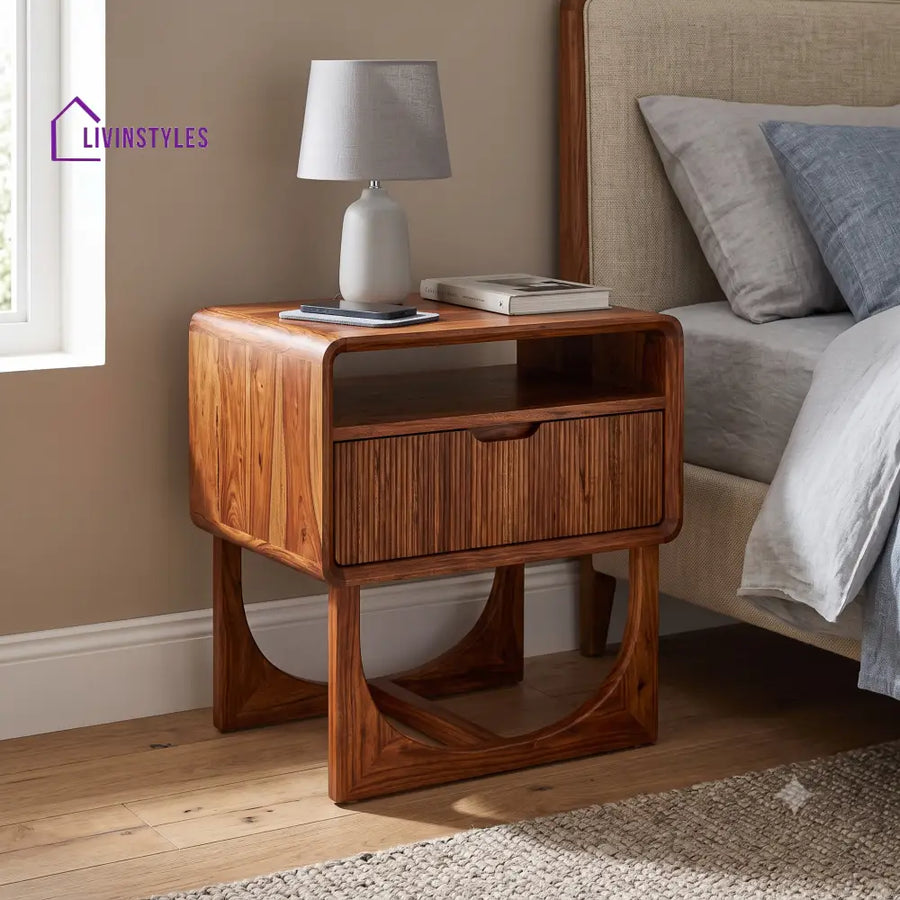 Chellah Premium Wooden Bedside Table | Side Table for Bedroom