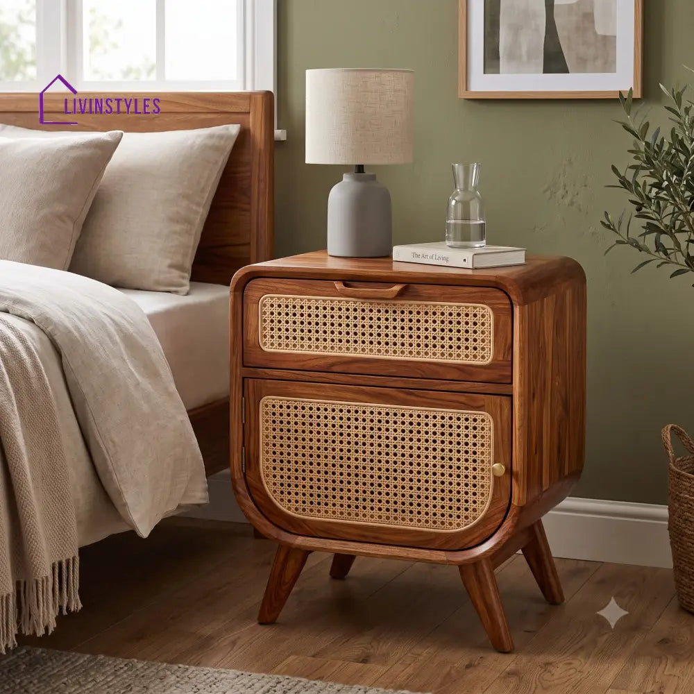 Chepngeno Premium Wooden Bedside Table | Side Table for Bedroom