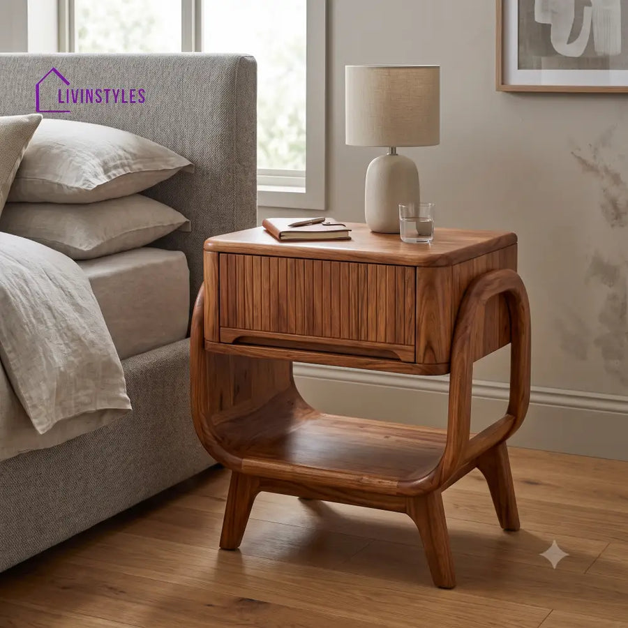 Cherono Premium Wooden Bedside Table | Side Table for Bedroom