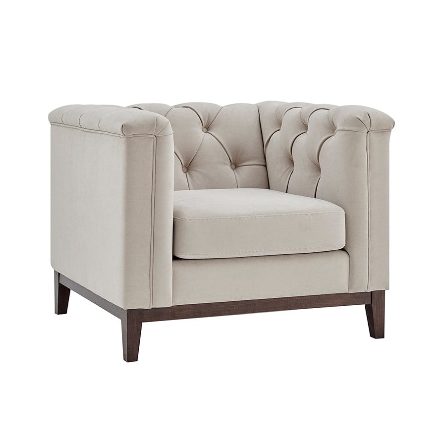 Javier Chesterfield Armchair - Stone