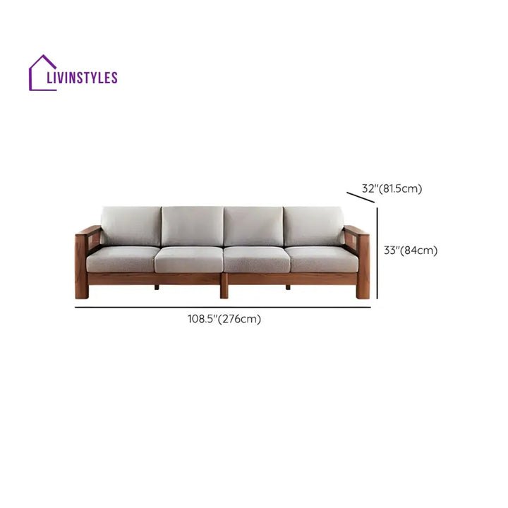 Chhavi Solid Wood L Shaped Sofa Set for Living Room
