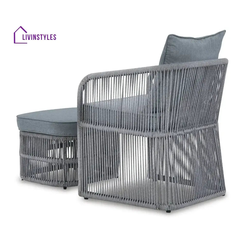 Chhaya Outdoor 3 Piece Rope Patio Sofa Set (Grey) - Patio Sofa Set