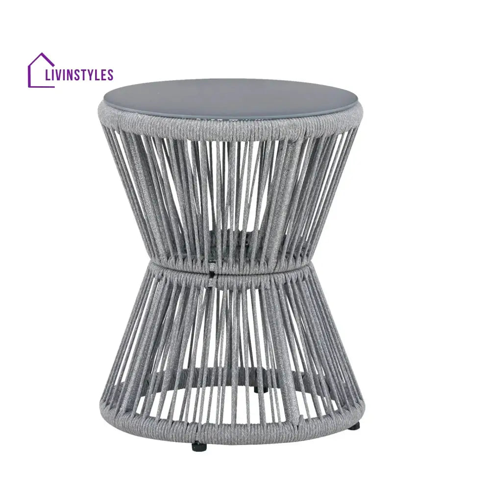 Chhaya Outdoor 3 Piece Rope Patio Sofa Set (Grey) - Patio Sofa Set
