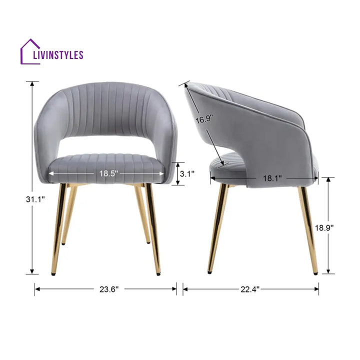Chic Velvet Lounge Chair Grey Furniture