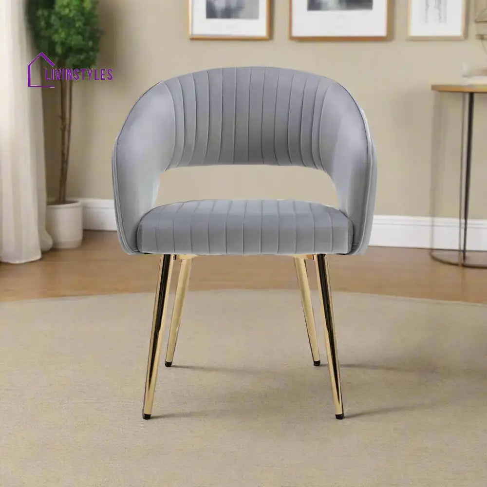 Chic Velvet Lounge Chair Grey Furniture