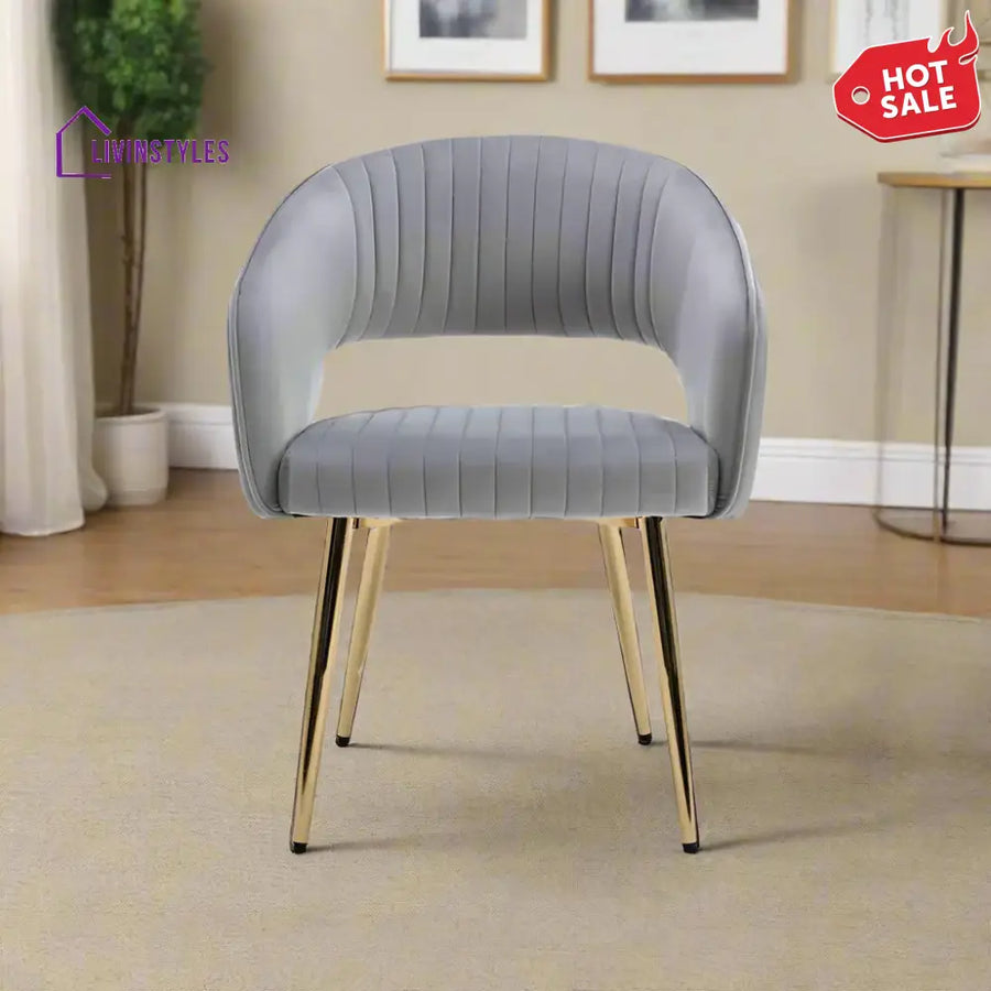 Chic Velvet Lounge Chair Grey Furniture