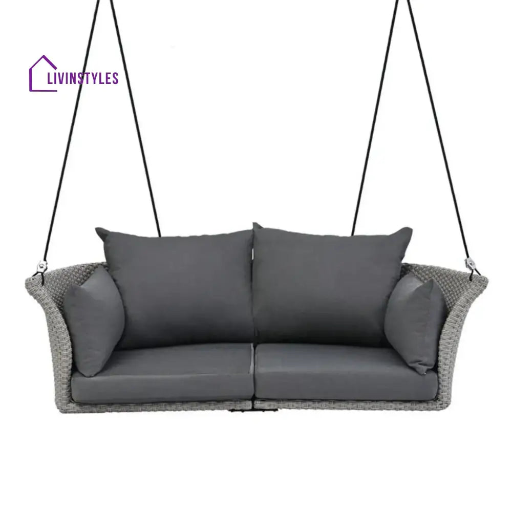 Chidinma Outdoor Rattan Wicker Hanging Swing Chair with Cushion - Swing