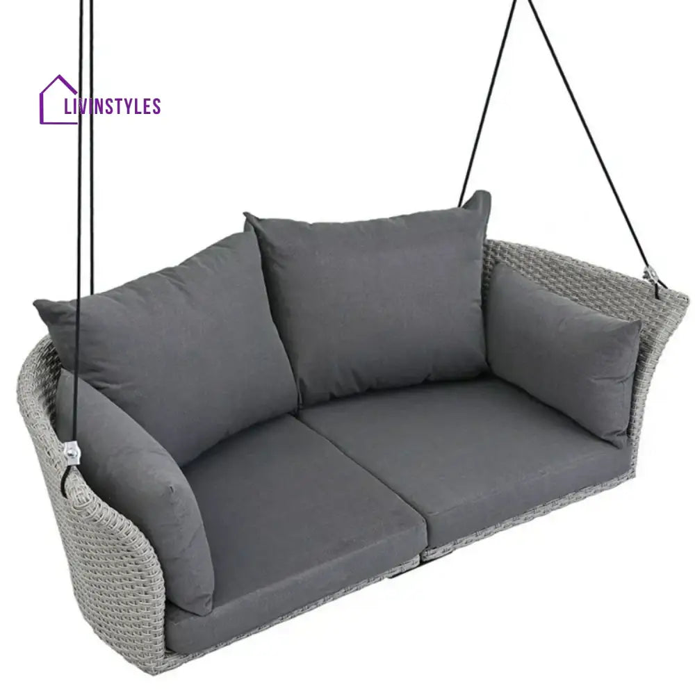 Chidinma Outdoor Rattan Wicker Hanging Swing Chair with Cushion - Swing