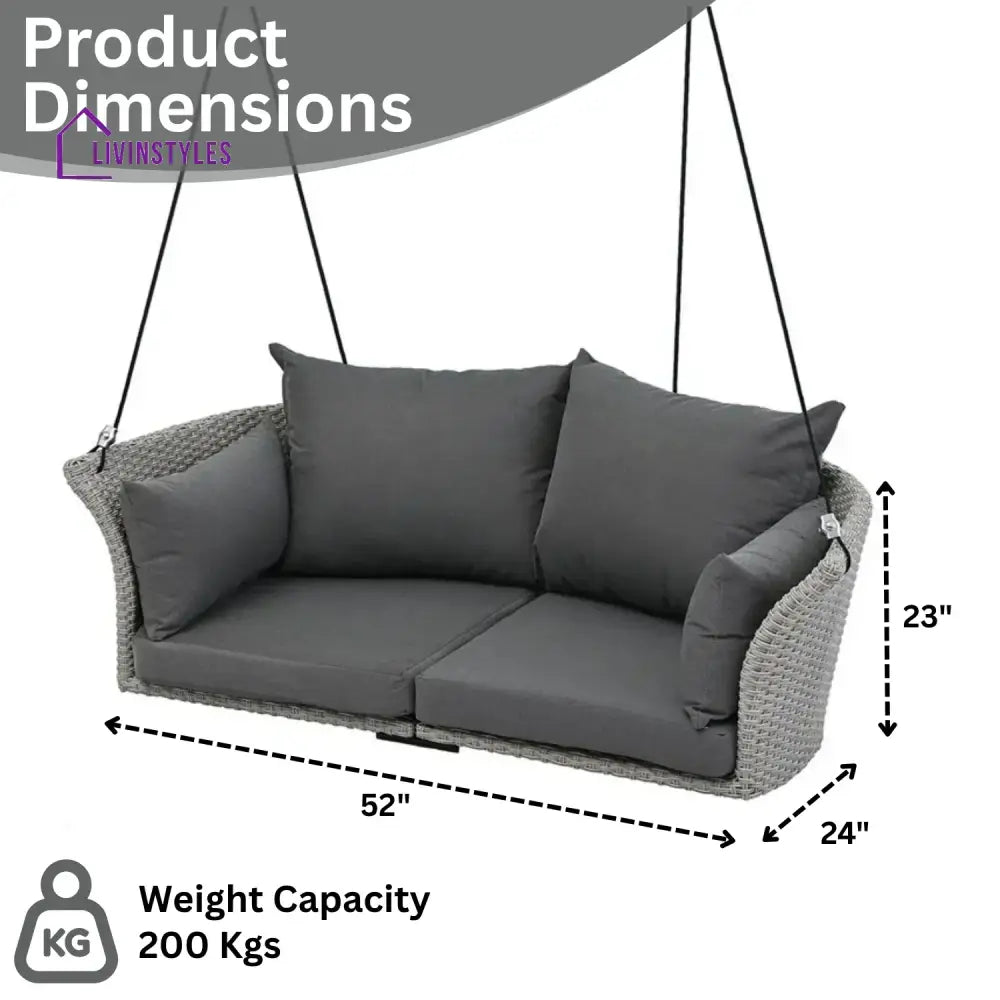 Chidinma Outdoor Rattan Wicker Hanging Swing Chair with Cushion - Swing