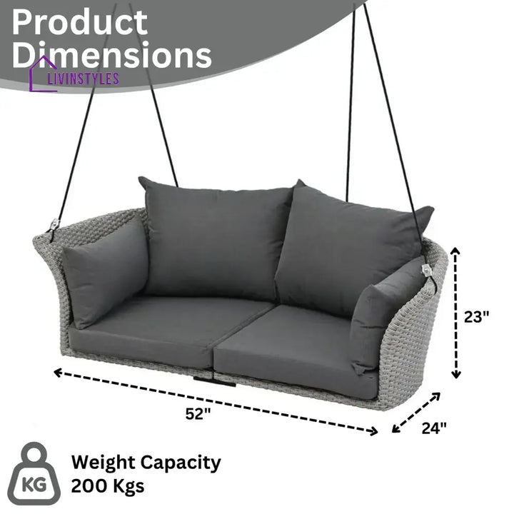 Chidinma Outdoor Rattan Wicker Hanging Swing Chair with Cushion - Swing