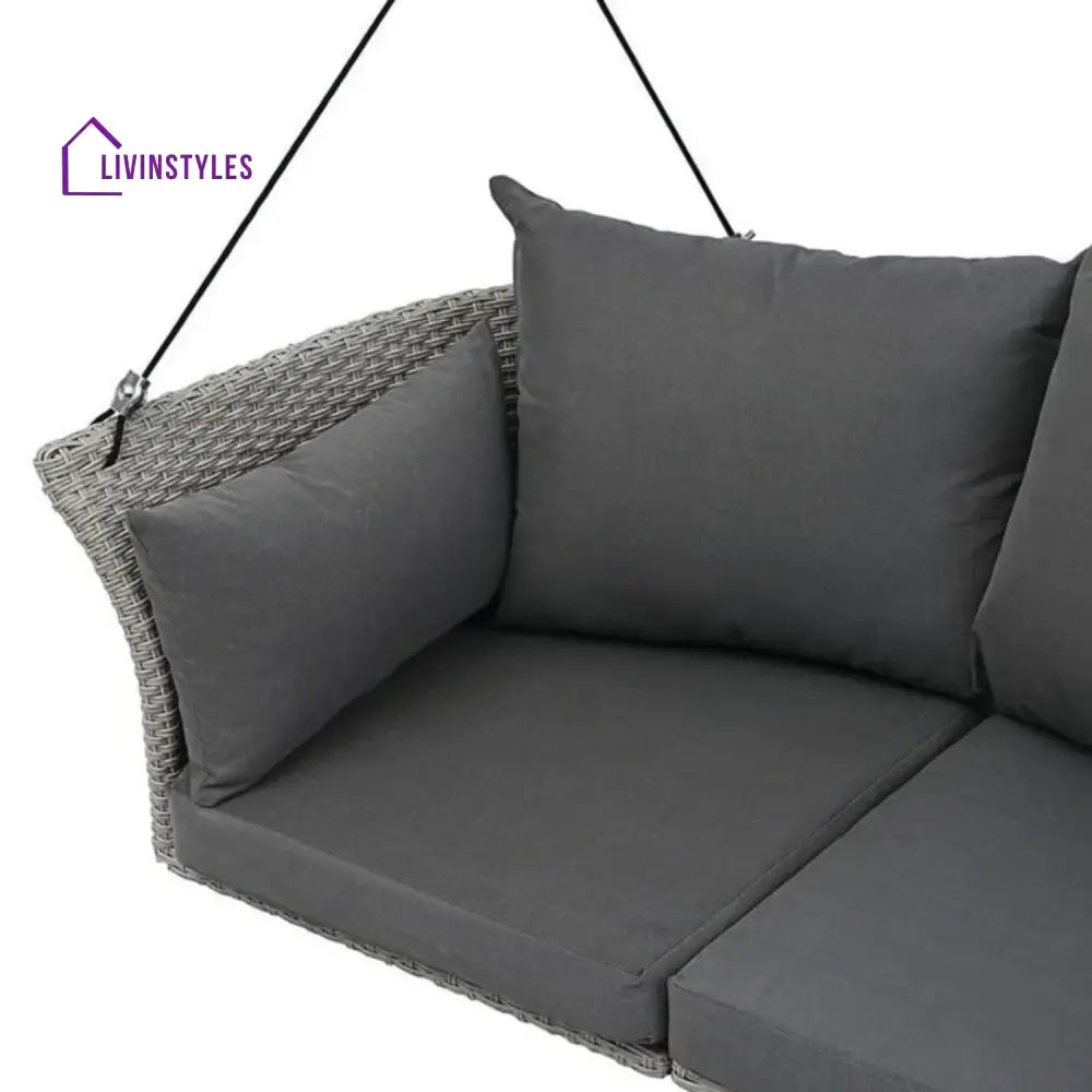 Chidinma Outdoor Rattan Wicker Hanging Swing Chair with Cushion - Swing
