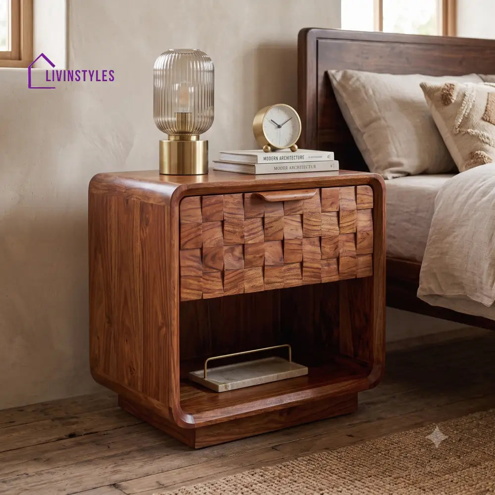 Chidinma Premium Wooden Bedside Table | Side Table for Bedroom