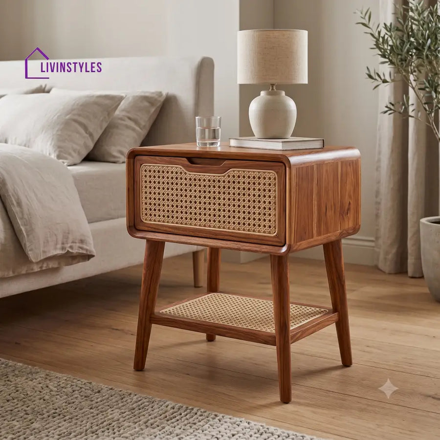 Chinonso Premium Wooden Bedside Table | Side Table for Bedroom