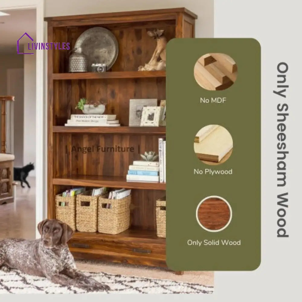 Chirag Bookshelf Large Full-Size Honey Finish