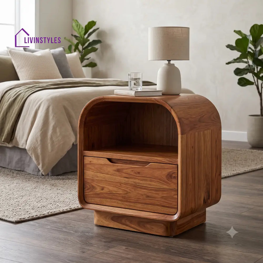 Chisom Premium Wooden Bedside Table | Side Table for Bedroom