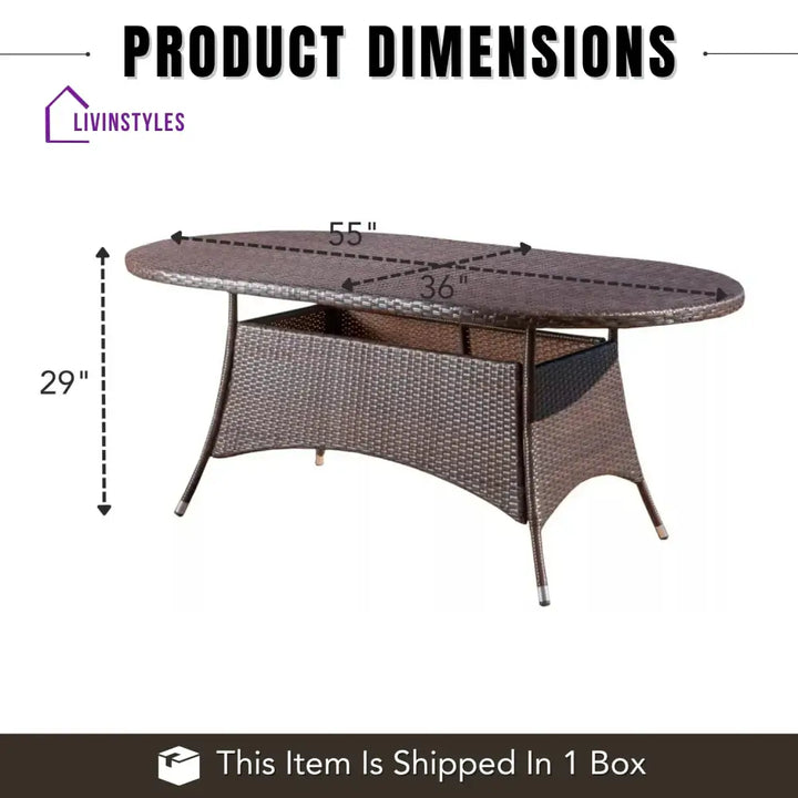 Chitra Outdoor All-Weather Rattan Wicker Round Coffee Table (Dark Brown) - Table